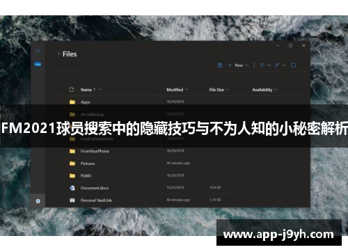 FM2021球员搜索中的隐藏技巧与不为人知的小秘密解析 FM2021球员搜索中的隐藏技巧与不为人知的小秘密解析